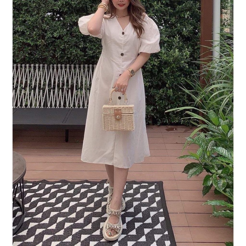 Button down sale dress shopee