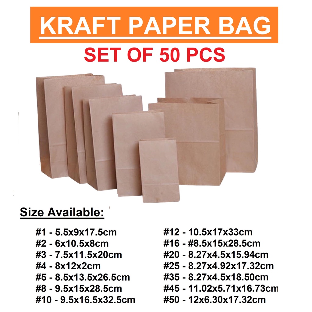 Kraft Paper Grocery Bags, #10 - 6 5/16 x 4 1/8 x 13 3/8