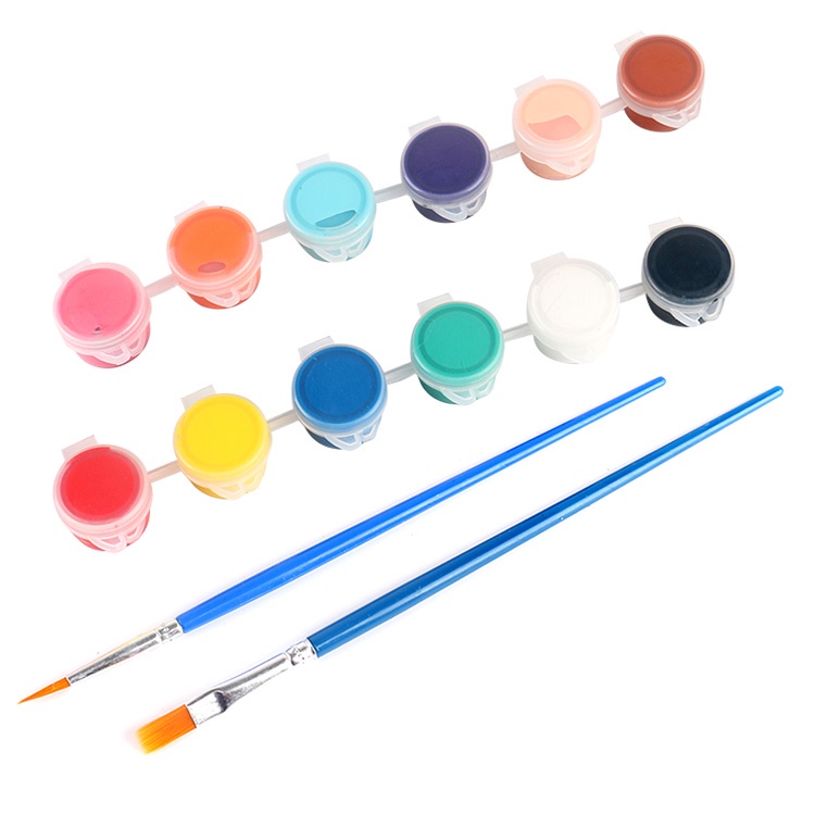 12 Colors 2 Paint Brushes Paints Set 35ml Oil Painting Materials