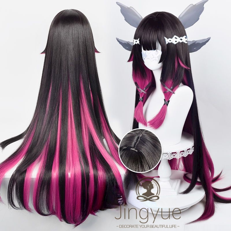 Anime Cosplay Costume Wig Jujutsu Kaisen Cosplay Black and Purple Mixed  Long Hair+Free White Bow Hair Accessories + Wig Net - AliExpress