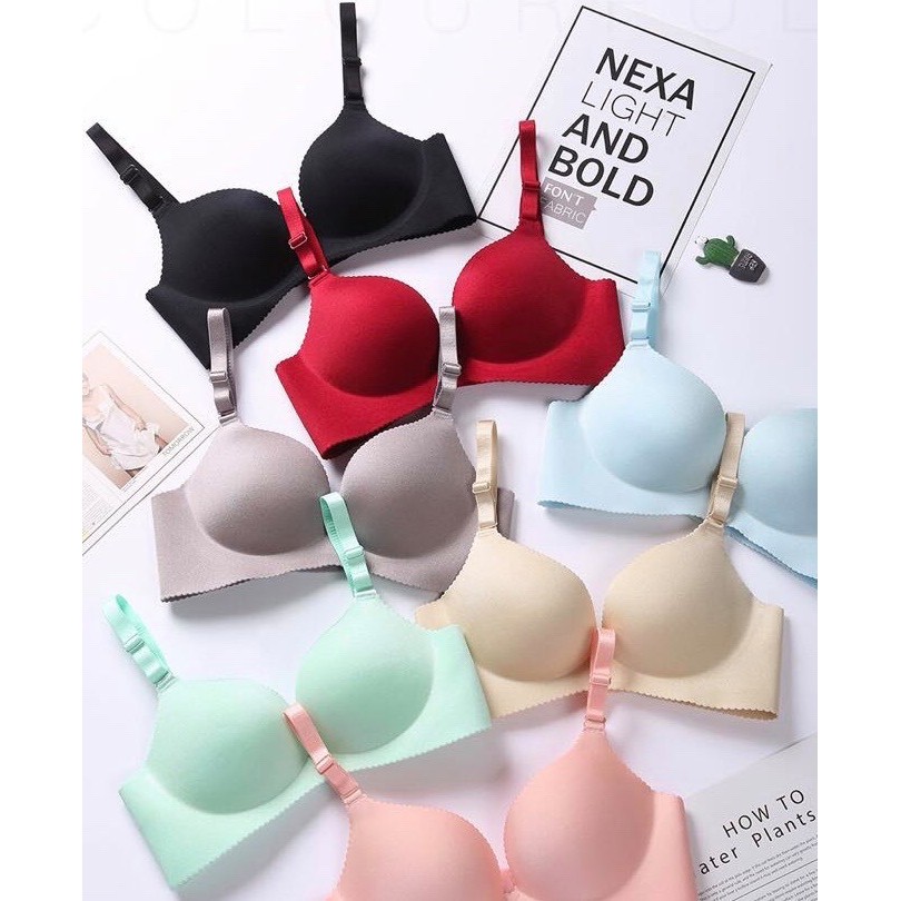 YUME COLORED DOUBLE PADDED PUSH UP NON WIRE SEAMLESS BRA #YS32