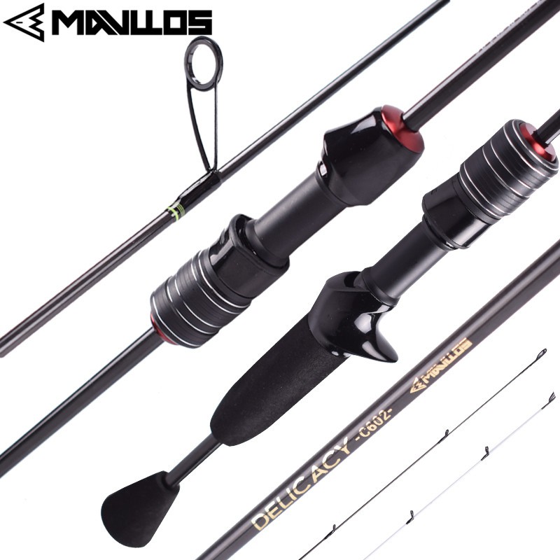 NEW 1.68M Ultra Light Ul Slow Lure Rod 1-6g 3-6LB Carbon 2 Section Trout  Fishing Rod Casting Spinning Rod Solid Tips Trout Rods