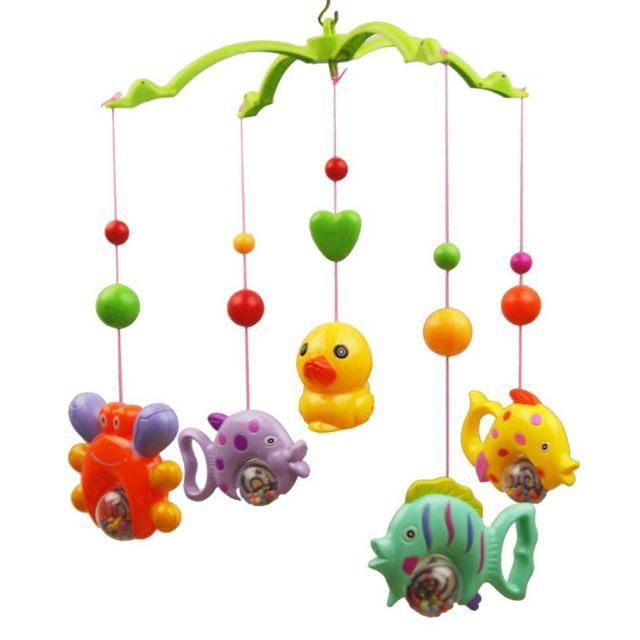 Hanging toys cheap for baby bed