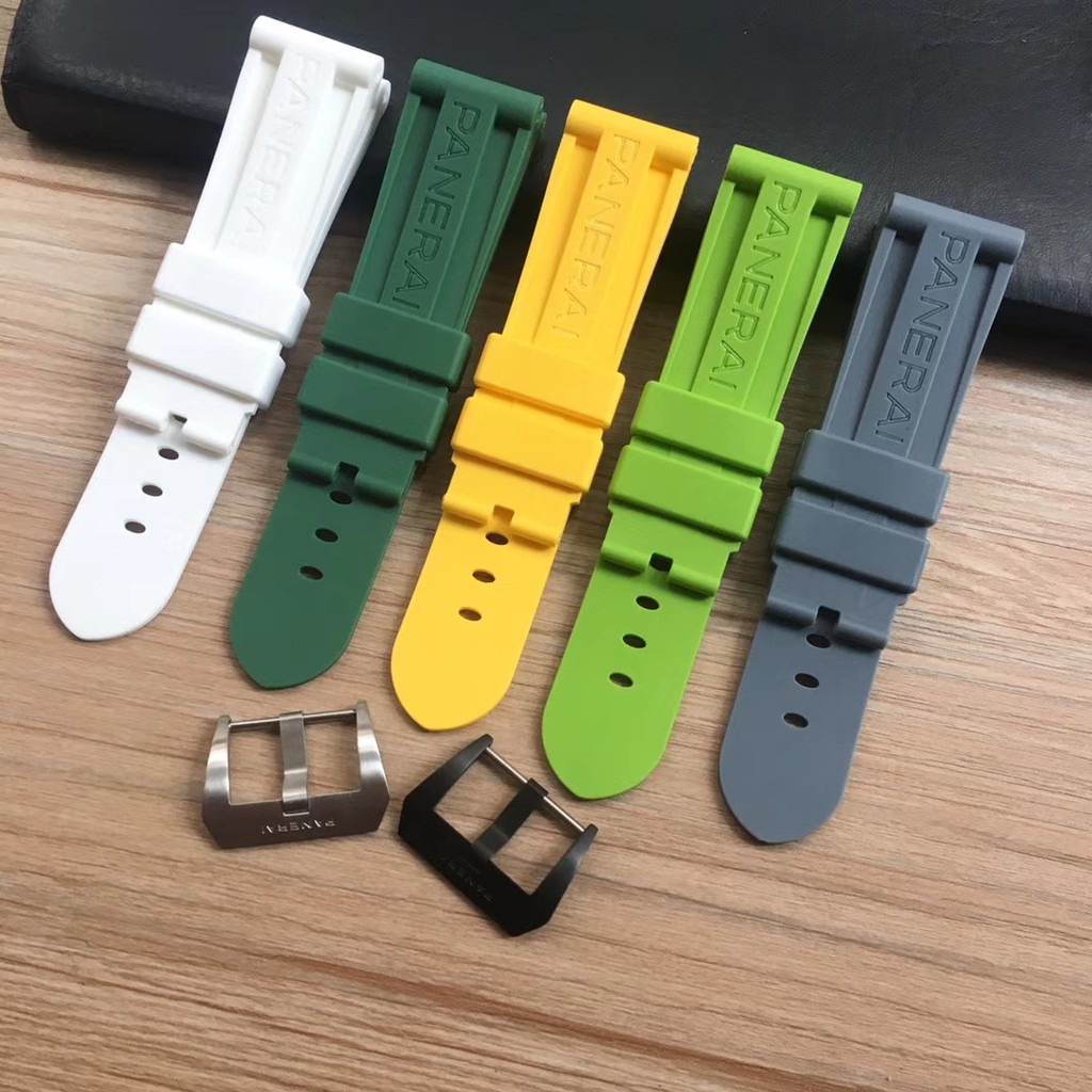 Fit Panerai Watch Strap PAM Solid Color Silicone Strap 24mm