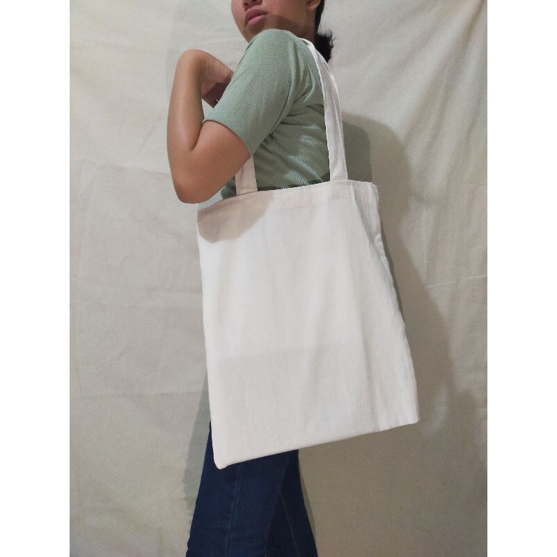 Off White Canvas Tote Bag Shopee Philippines