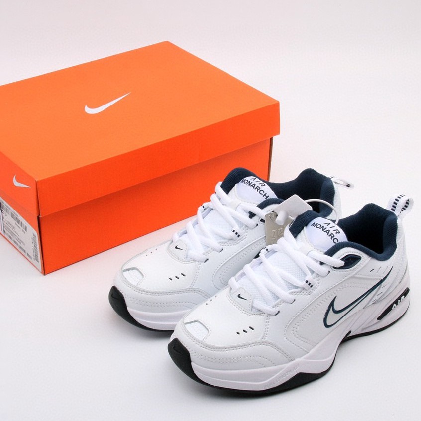 100 Authentic Nike Air Monarch White and Blue Air Cushion Casual