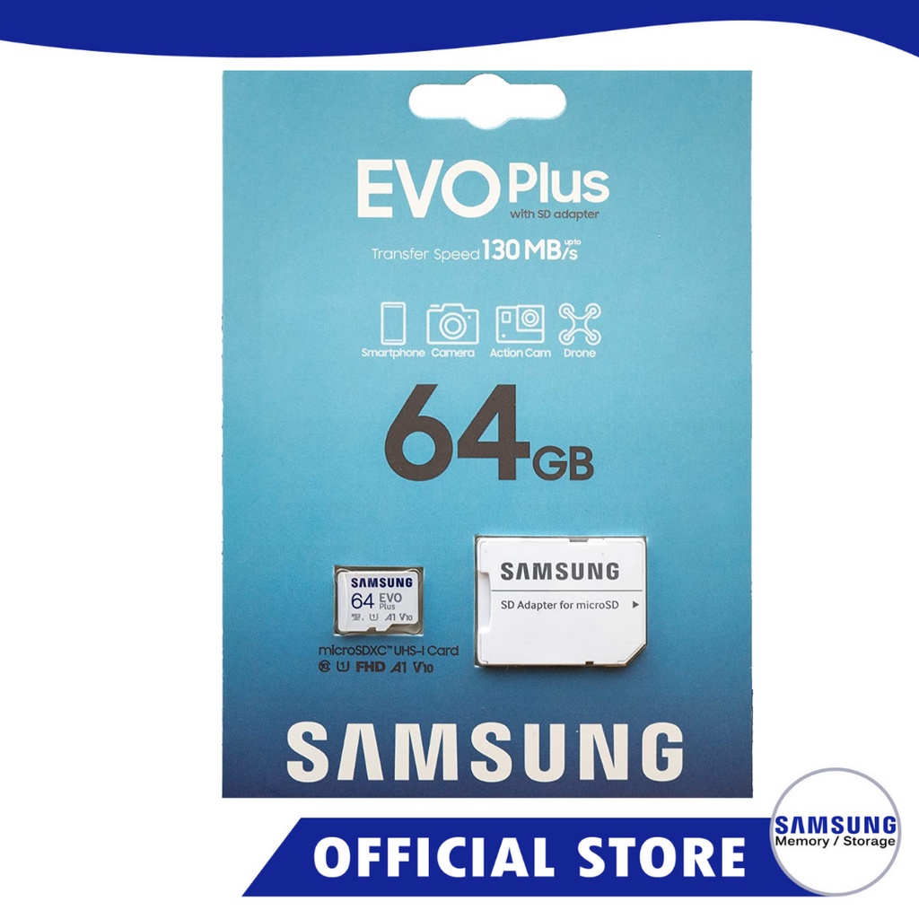 Samsung EVO Plus 64GB microSDXC UHS-I Memory Card with Adapter MB