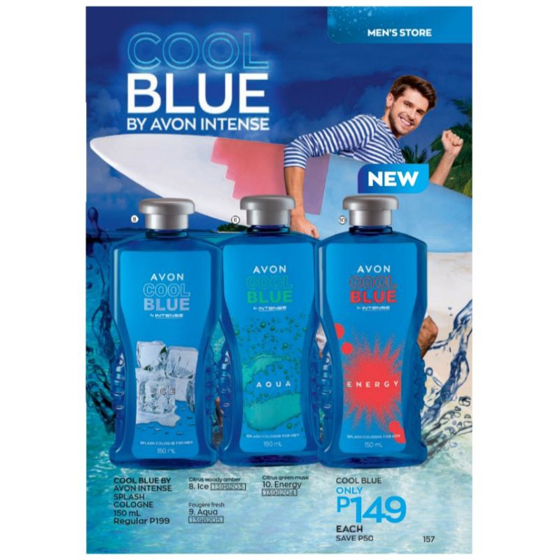 Cool Blue By Avon Intense Splash Cologne 150 ml Shopee Philippines