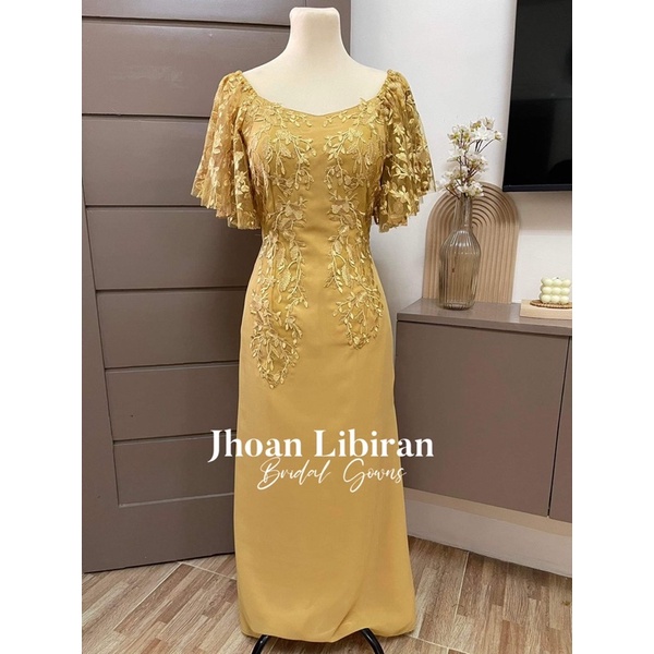 Matte store gold dress