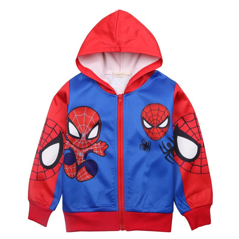 Boys Spiderman Prints Jacket Spring Autumn Cartoon Zipper Coat Birthday Gift Kids Outerwear Shopee Philippines