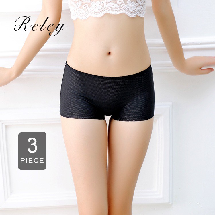3 PCS Seamless Boyleg Panty for Women Ice Silk Comfortable