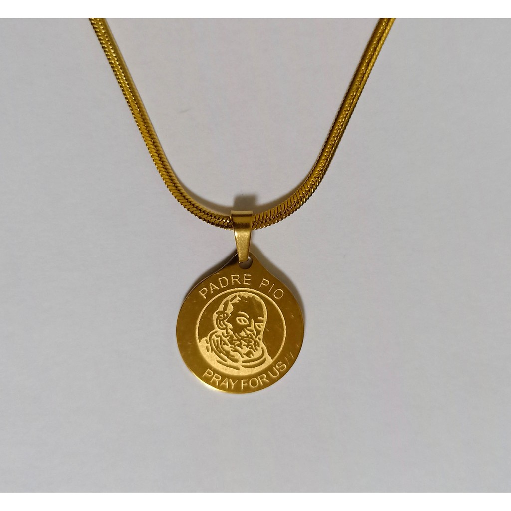 Padre pio outlet pendant gold