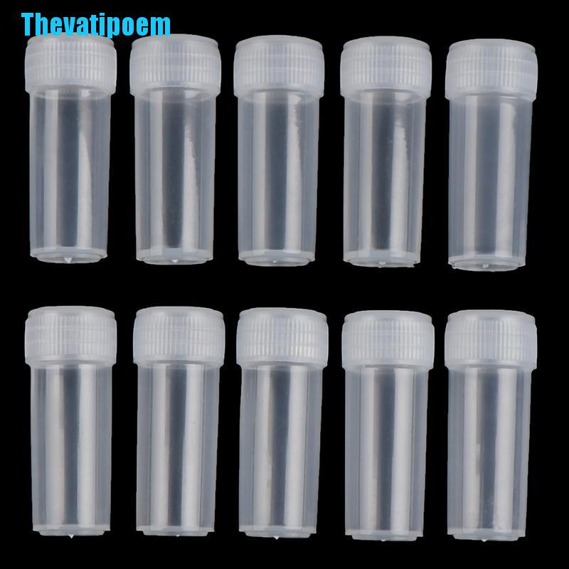 20Pcs 5ml Plastic Test Tubes Vials Sample Container with Cap for Chemist;;^