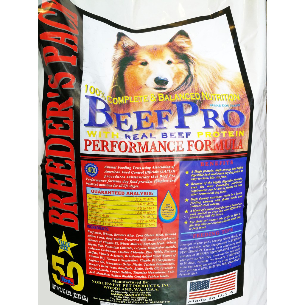 Beef pro store dog food website