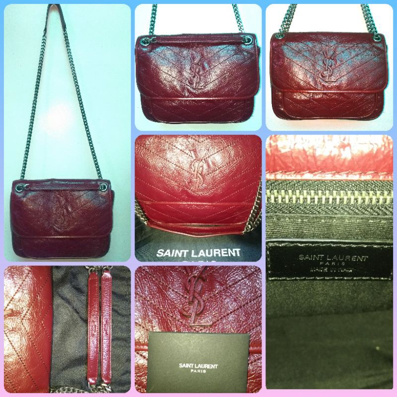 Maroon on sale ysl bag