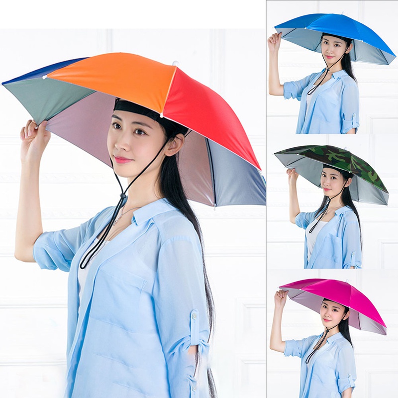 Sun Protection Umbrella Hat Head-Mounted Sunshade Overhead Fishing