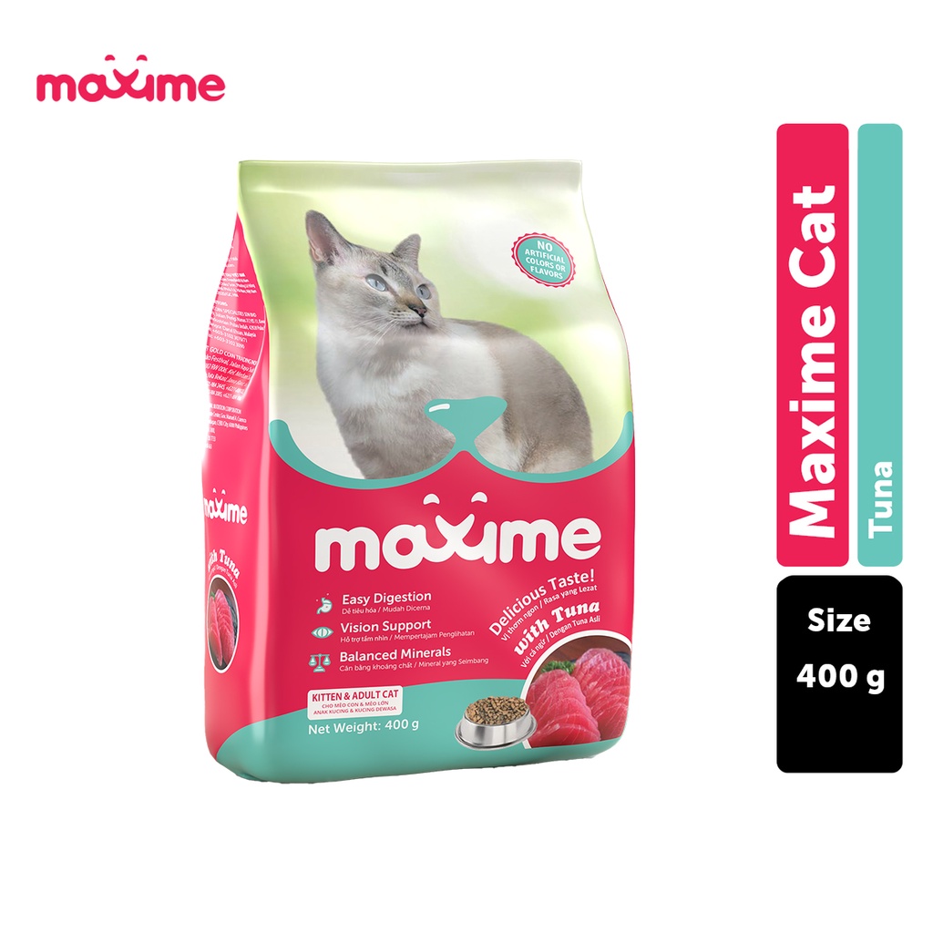 Maxime Dry Cat Food Kitten Adult Tuna Flavor 400g Shopee