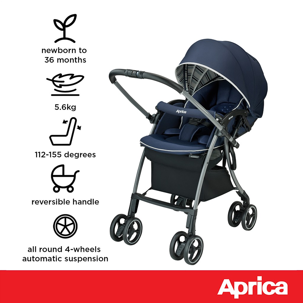 Aprica Luxuna Cushion 0-36m Deluxe Newborn to Toddler Stroller