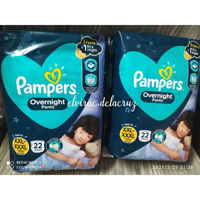 Pampers overnight hot sale pull ups