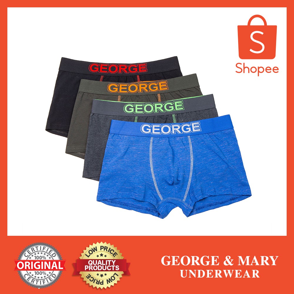 58650 Classic GEORGE Men's Boxer Briefs 2in1/ Cotton Stretchable