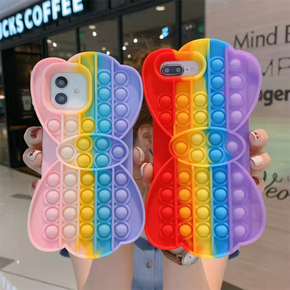 Multi Color Silicone Phone Case For Huawei Simple Dimple Fidget Toy Pop It