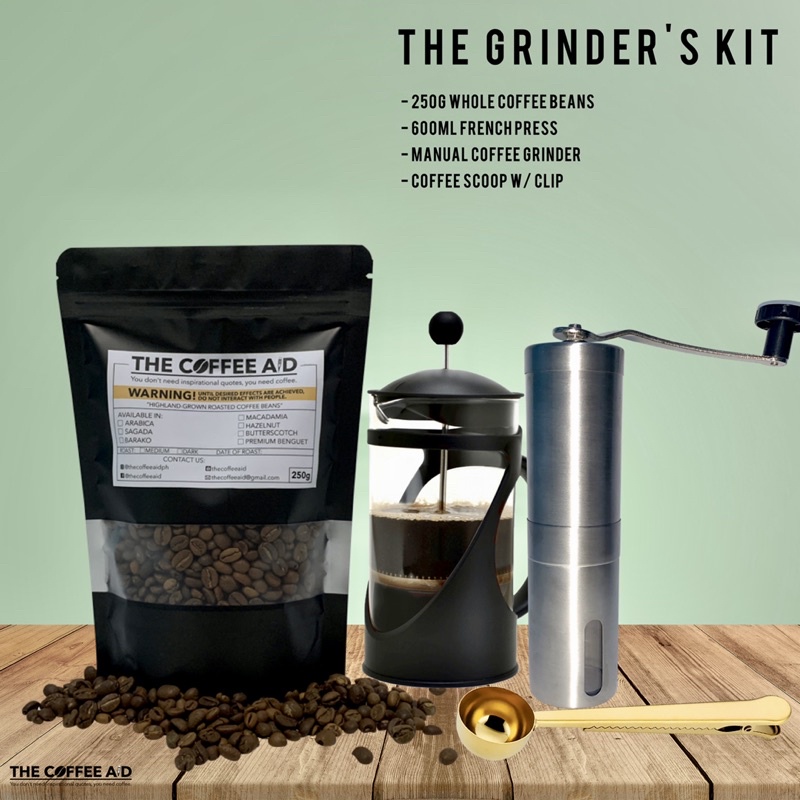 Coffee bean grinder for french outlet press