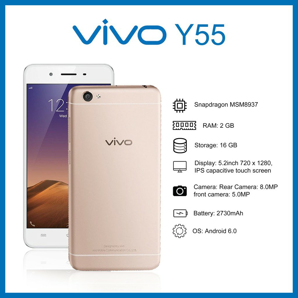 VIVO Y55 2+16G 100% Original Used Fullset Conditions 95% New