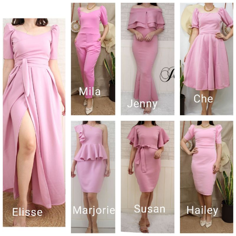 Baby pink color outlet dress