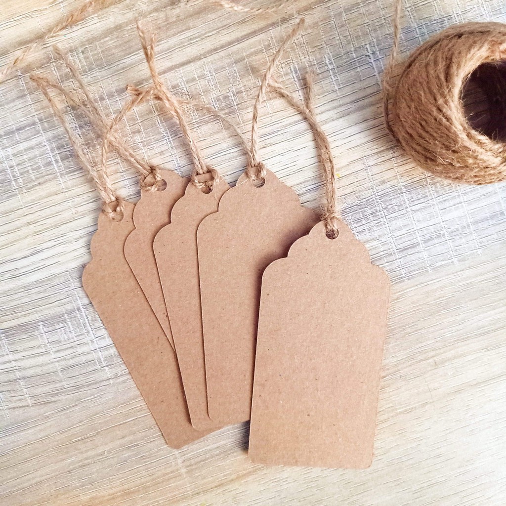 Hang Tags (100 pcs.) Plain Kraft Small Gift Tags