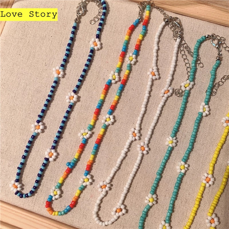 Colorful Bead Necklace Waterproof Cute Simple Korean Style Chain Women  Jewelry Fashion Accessories