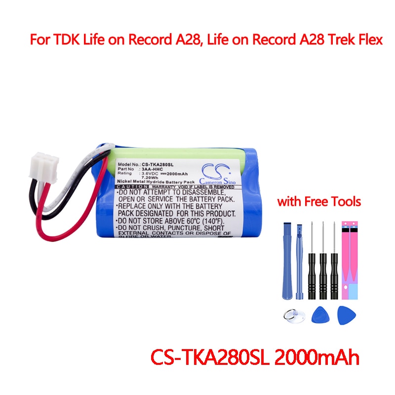 Bluetooth Speaker Battery CS TKA280SL For TDK Life on Record A28