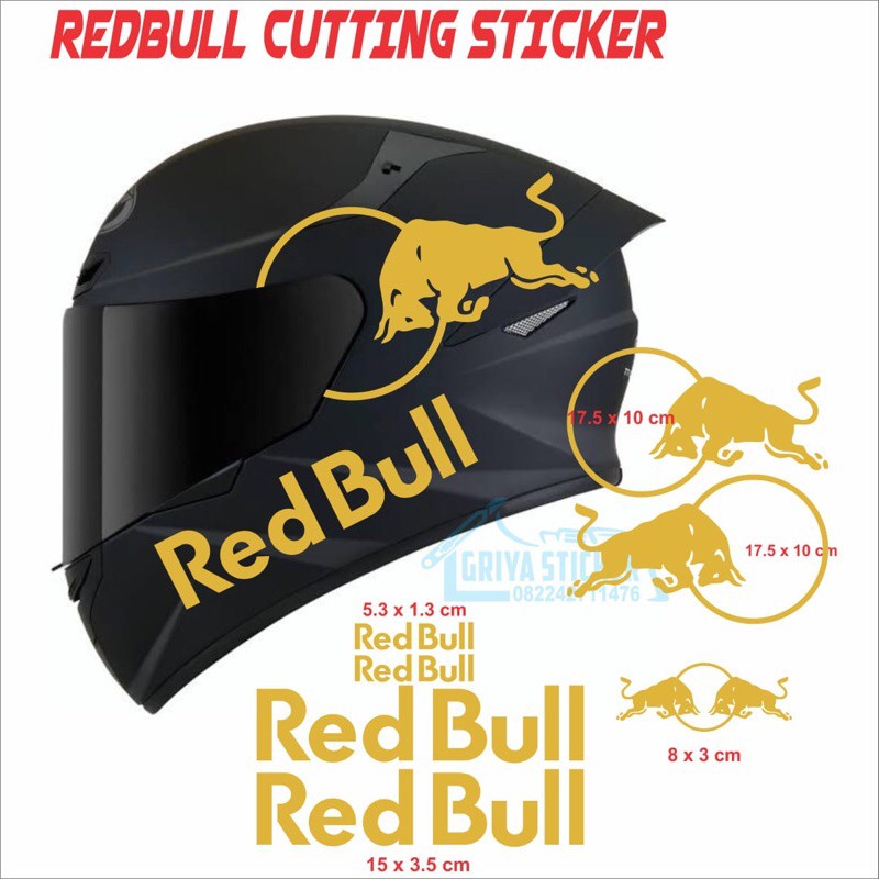 Ready Stock】♂Redbull Helmet Sticker set kyt tt course nfr Sticker red bull  cutting Helmet