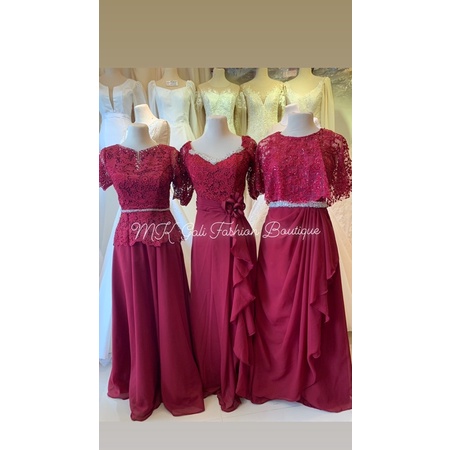 Maroon gown 2024 for wedding sponsor