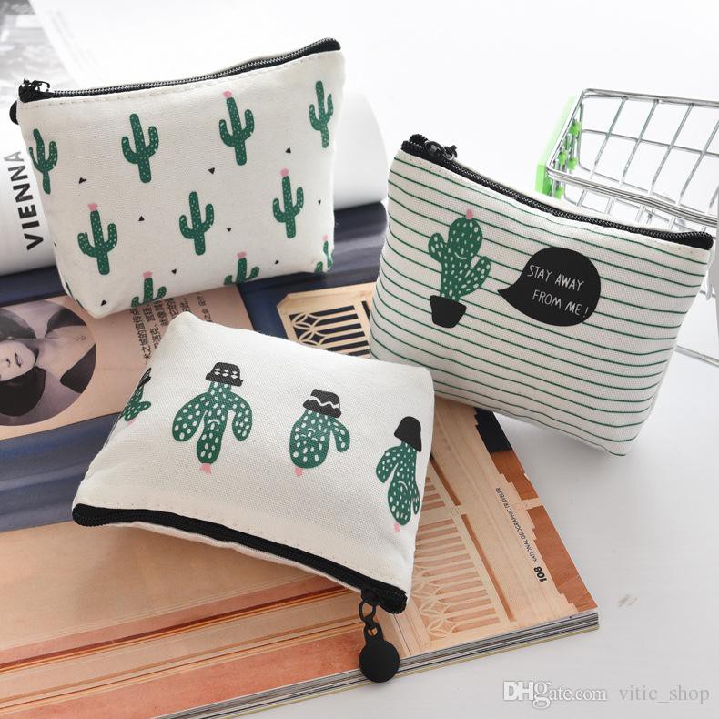 Cactus Pattern Canvas Coin Purse Wallet Shopee Philippines