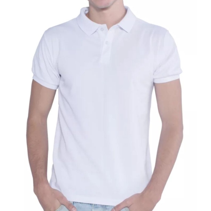 Plain white polo clearance shirt