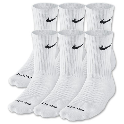 Nike dri fit sale crew socks white