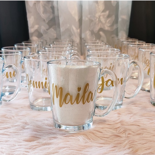 Glass Coffee Mug, Clear Glass Mug, Name Mug, Personalized Glass Mug, 