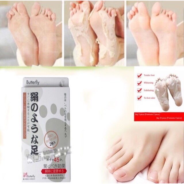 Butterfly Baby Foot Peeling Renewal Mask Remove Dead Skin Cuticles Heel 