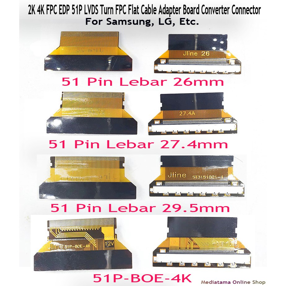 Lvds Cable for Samsung LG High Score Welding 51p Turn FPC Double 8