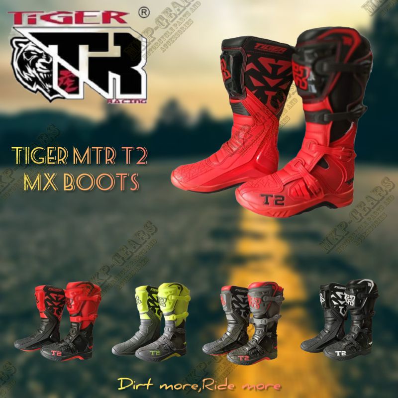 TR MTR-E002 Tiger Professional Motocross Boots Motorcycle Enduro Riding  Motorcycle Shoes Racing Adults MTB Downhill