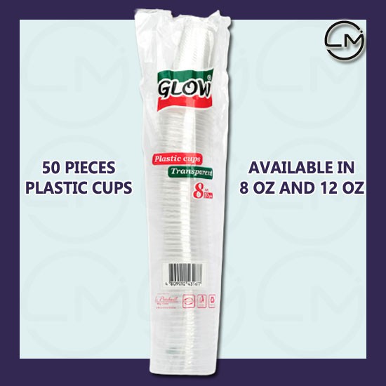 Translucent Plastic Cup 12 oz - 50 Pieces