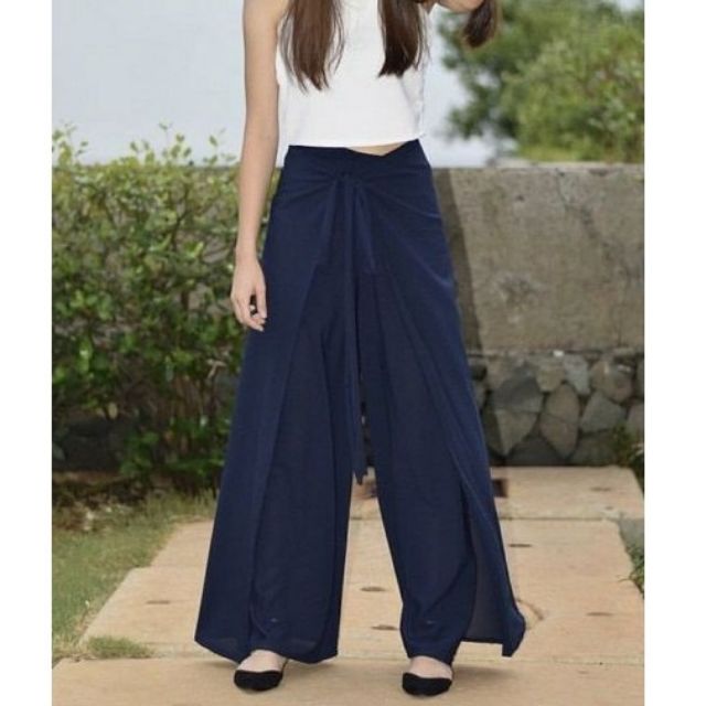 Women Summer Bohemian Overlap Square Pants Makapal tela Shopee