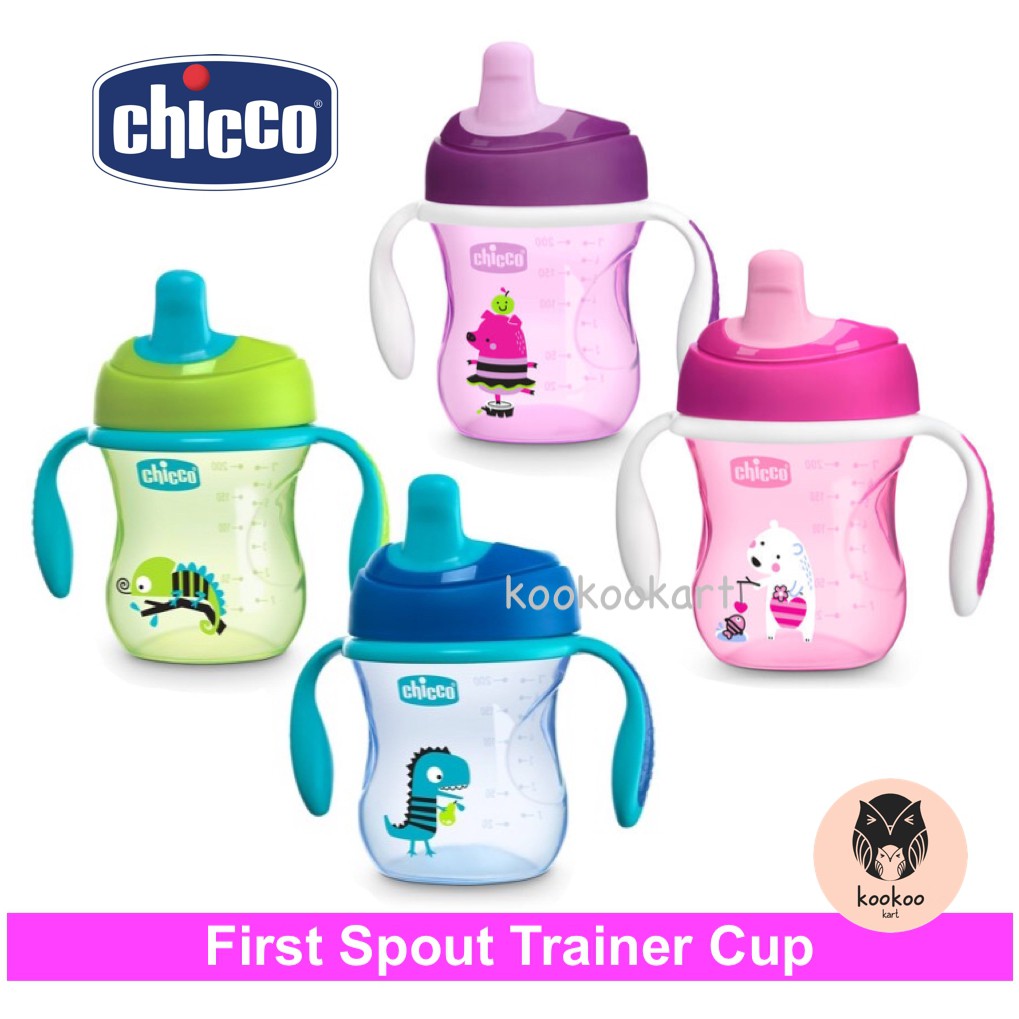 Chicco 7oz. Semi-soft Trainer with Bite-resistant Spout and Spill-Free Lid | Removable, Non-Slip Handles | Top-Rack Dishwasher Safe | Easy to Hold