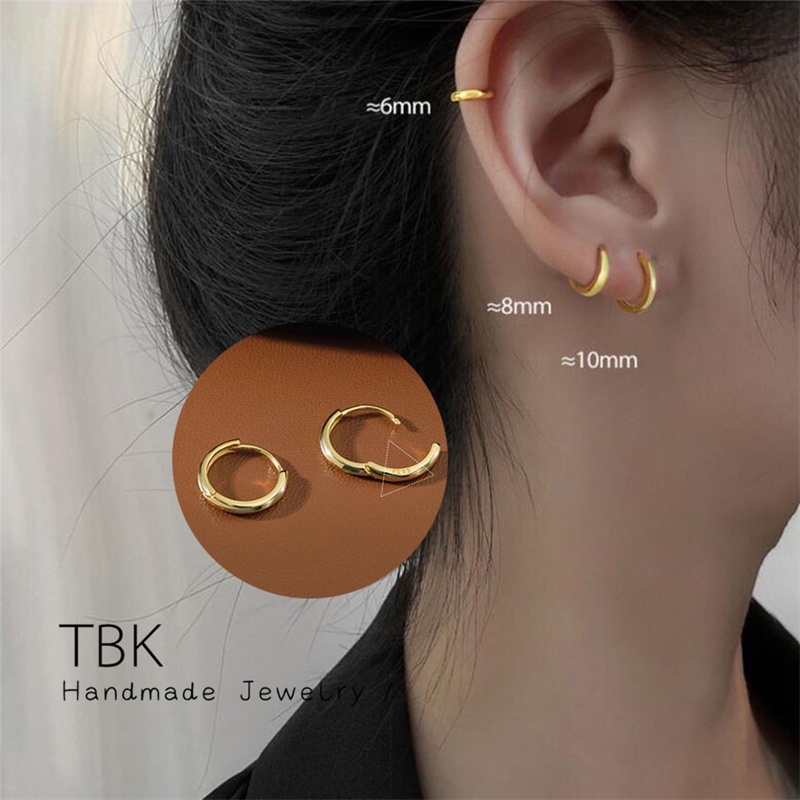 TBK Simple Fashion Small Circle Piercing Earrings Hoop Earrings