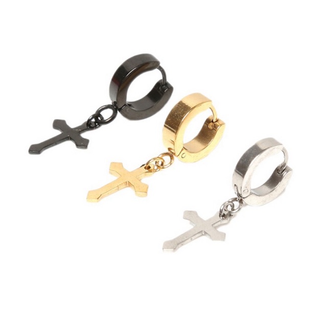 Punk on sale cross earrings