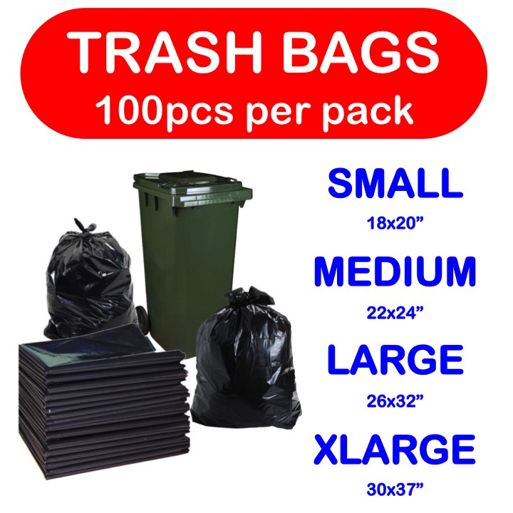 Disposable Garbage Trash Waste dustbin Bags Jumbo Size 10 Pcs Black Color