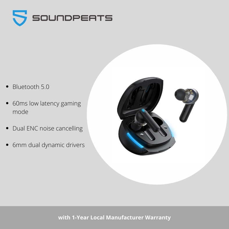 SoundPEATS Gamer No. 1 True Wireless Earphones Bluetooth Ultra Low