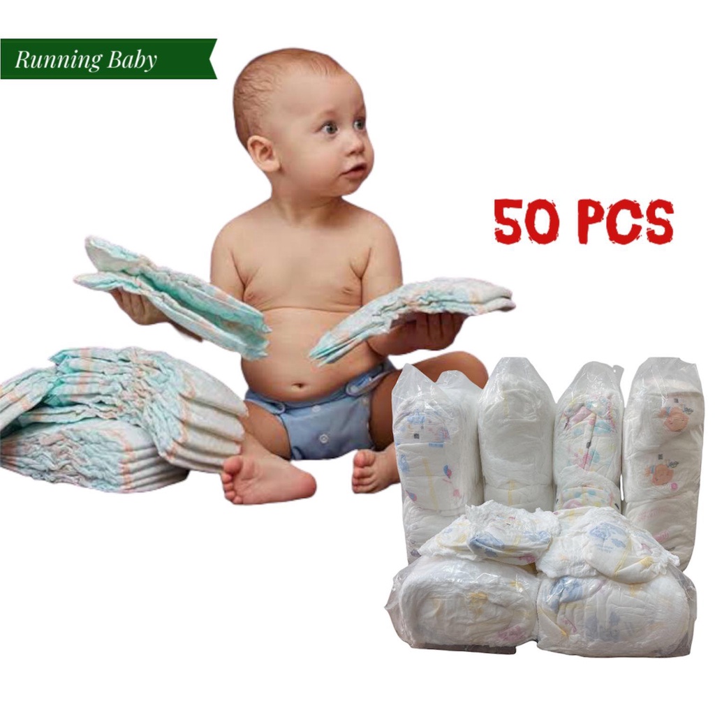 Running Baby 50 PCS Baby diaper PANTS M L XL XXL XXXL Unisex Ultra thin and dry Breathable diapers