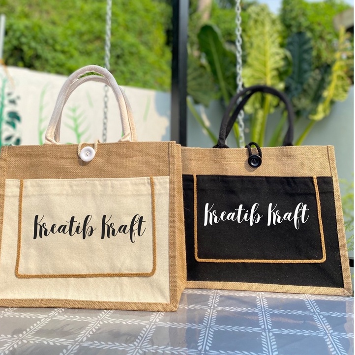 Personalized Burlap Tote Bag with lock Shopee Philippines