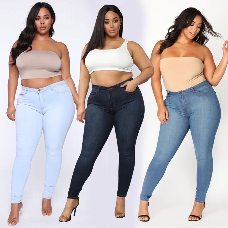 Plus Size SIZE 30-44 Denim Ladies Skinny Jeans Size: 32-42